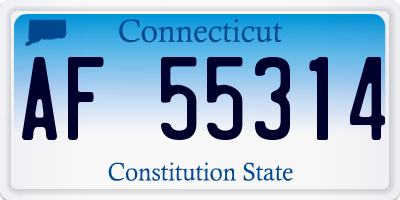 CT license plate AF55314