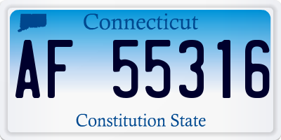 CT license plate AF55316