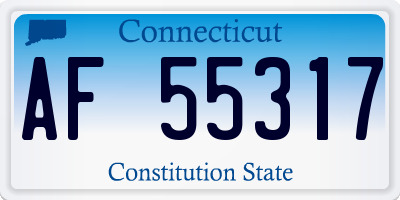 CT license plate AF55317