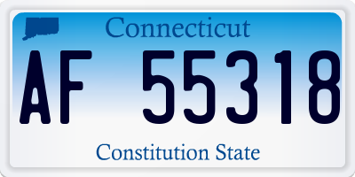 CT license plate AF55318