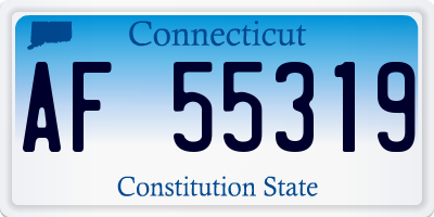 CT license plate AF55319