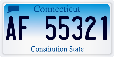 CT license plate AF55321