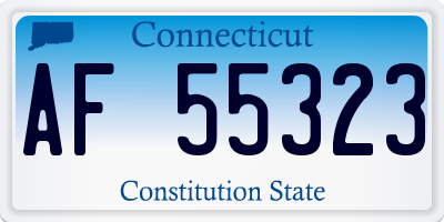 CT license plate AF55323
