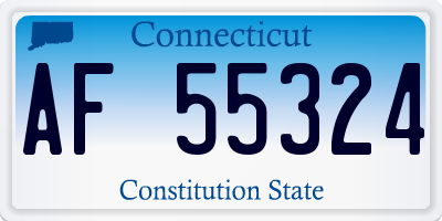 CT license plate AF55324