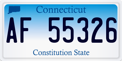 CT license plate AF55326