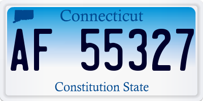 CT license plate AF55327