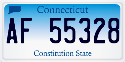 CT license plate AF55328