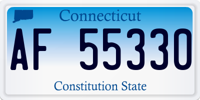 CT license plate AF55330