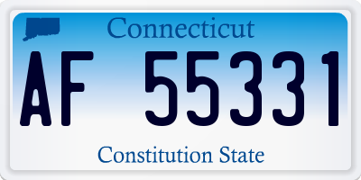 CT license plate AF55331
