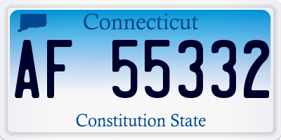 CT license plate AF55332