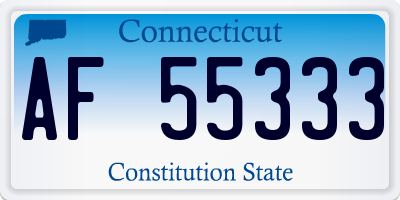 CT license plate AF55333