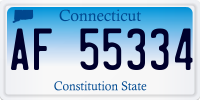 CT license plate AF55334