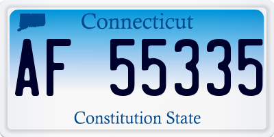 CT license plate AF55335