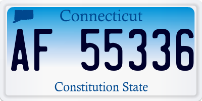 CT license plate AF55336