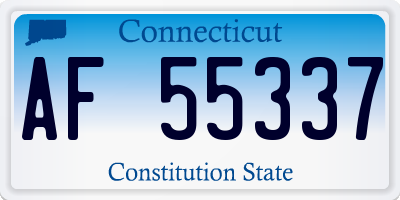 CT license plate AF55337