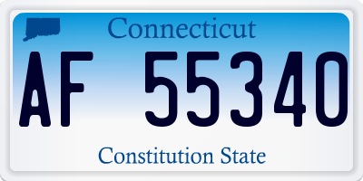CT license plate AF55340