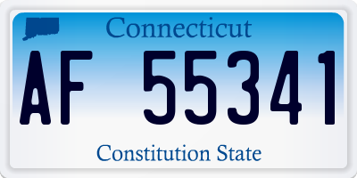 CT license plate AF55341