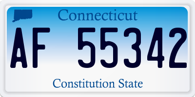 CT license plate AF55342