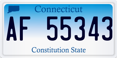 CT license plate AF55343