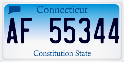 CT license plate AF55344