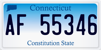 CT license plate AF55346