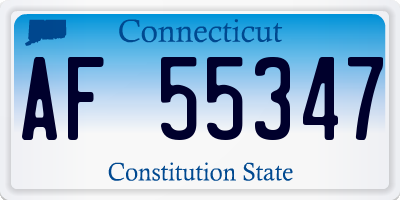 CT license plate AF55347