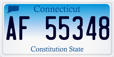 CT license plate AF55348