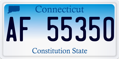 CT license plate AF55350