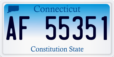 CT license plate AF55351