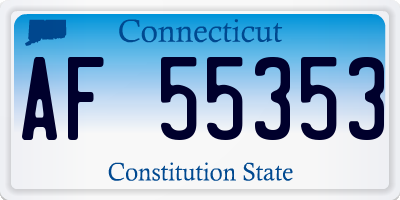 CT license plate AF55353