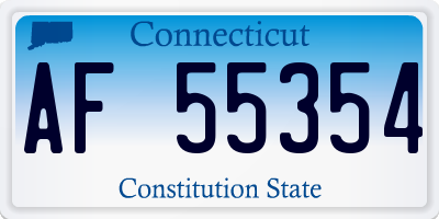 CT license plate AF55354