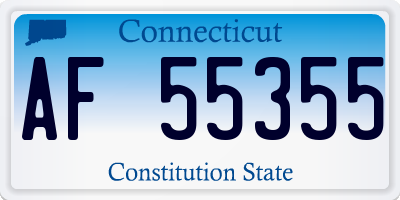 CT license plate AF55355