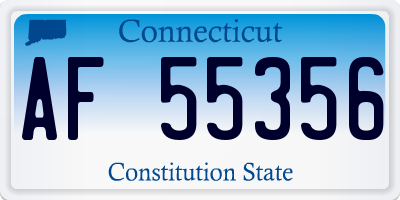 CT license plate AF55356