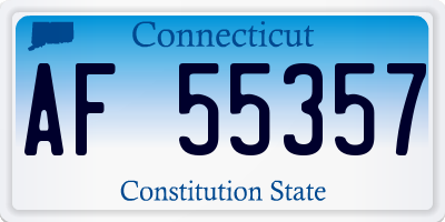 CT license plate AF55357
