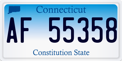 CT license plate AF55358