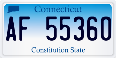 CT license plate AF55360