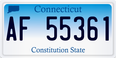 CT license plate AF55361