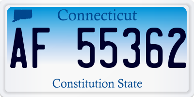 CT license plate AF55362