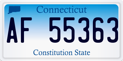 CT license plate AF55363