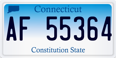 CT license plate AF55364