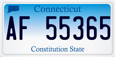CT license plate AF55365