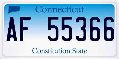 CT license plate AF55366