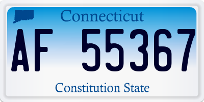 CT license plate AF55367
