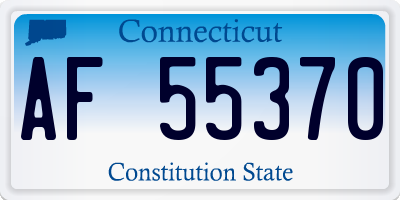 CT license plate AF55370