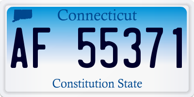 CT license plate AF55371