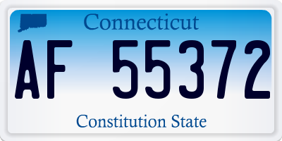 CT license plate AF55372