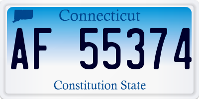 CT license plate AF55374
