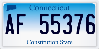 CT license plate AF55376