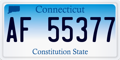 CT license plate AF55377