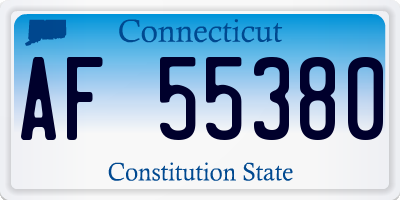 CT license plate AF55380
